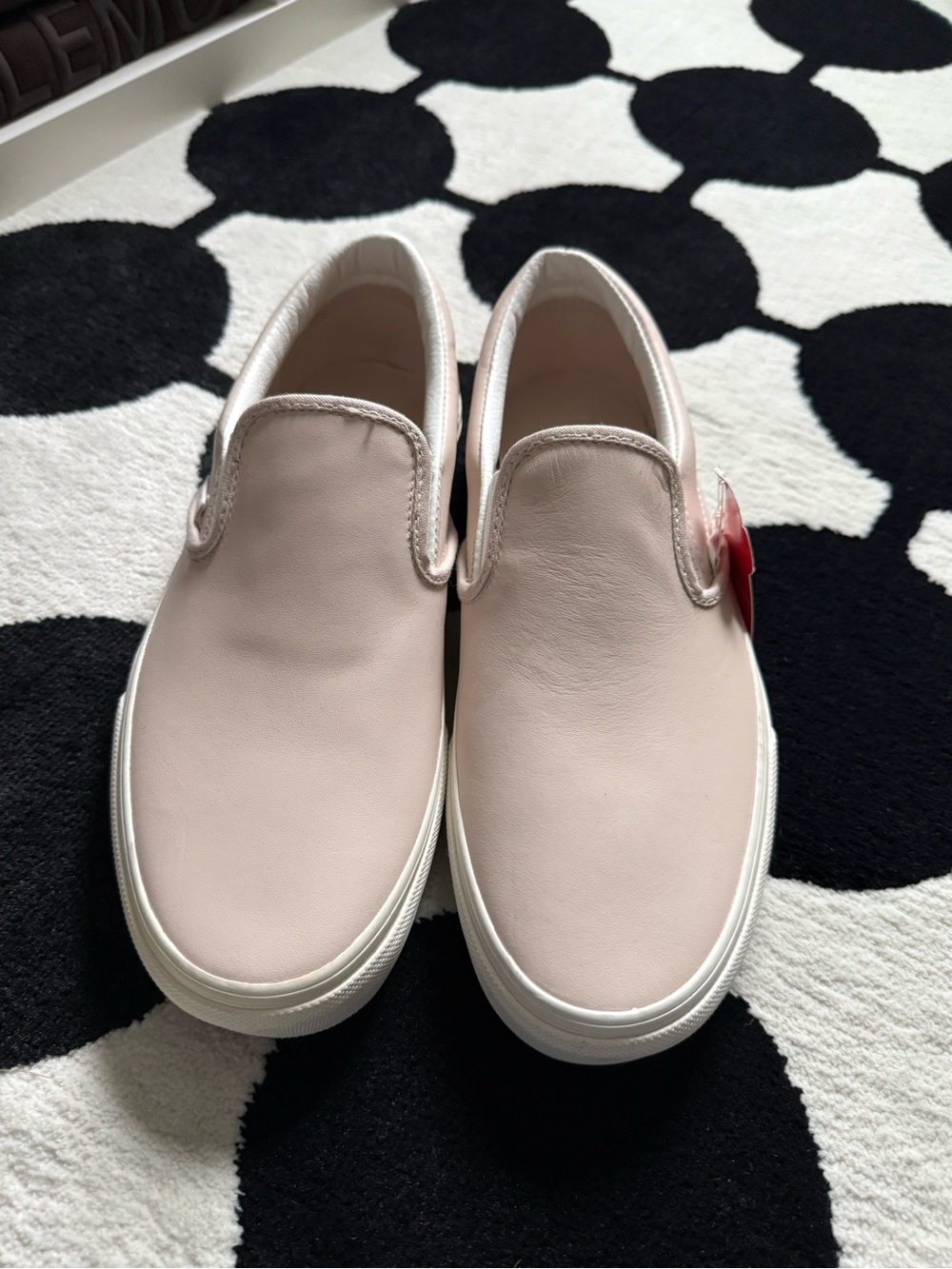 Vans Women’s Slip-On Sneakers in Blush Pink Leather